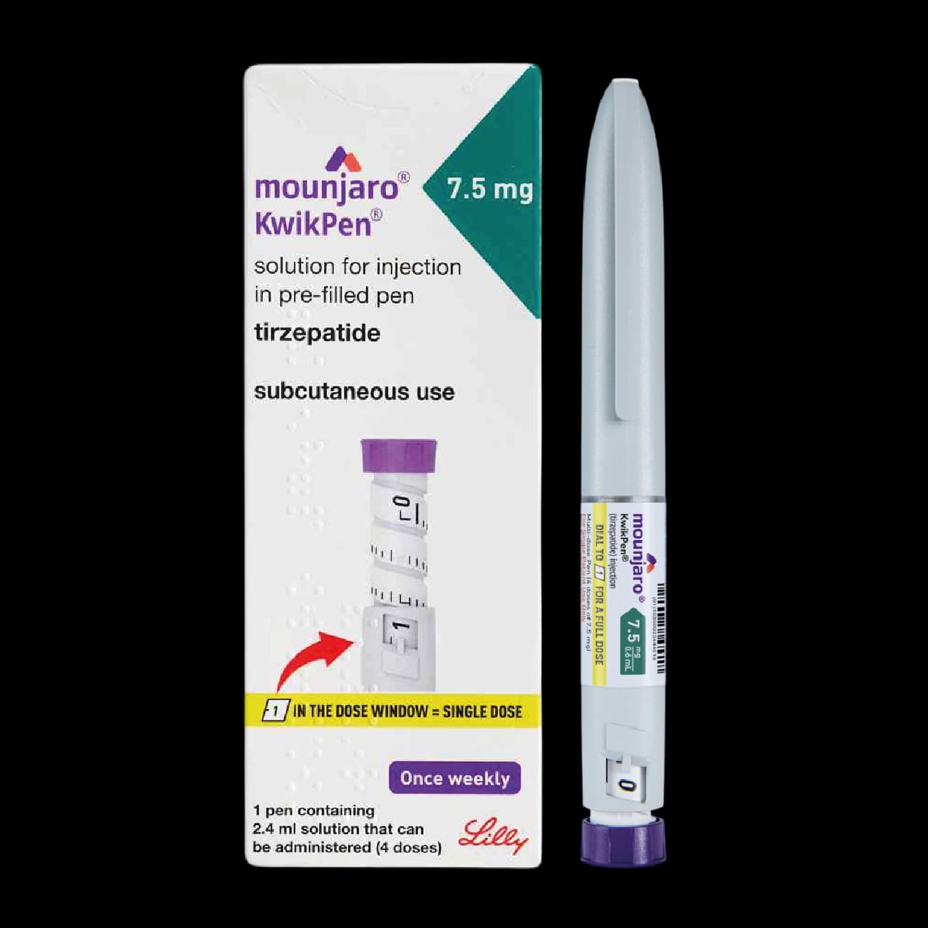 Mounjaro Clásico: una pluma de 7,5 mg con su caja