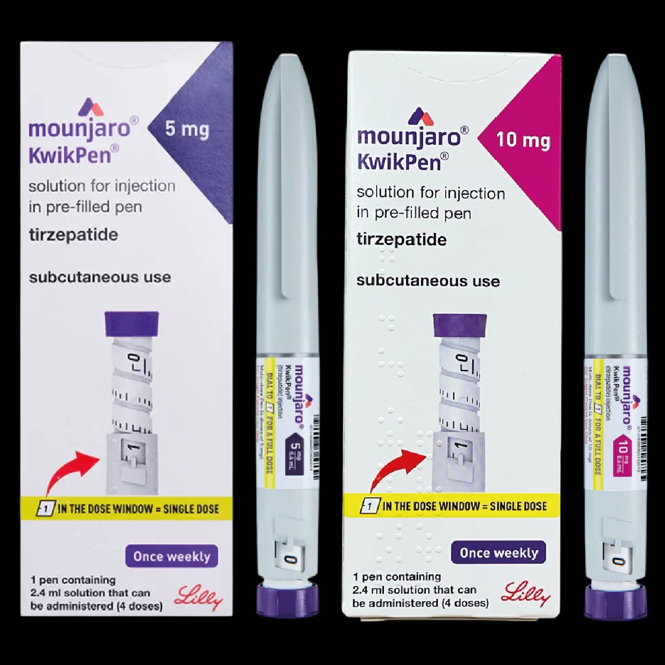 Mounjaro Extreme: una pluma de 5 mg y una pluma de 10 mg, con sus respectivas cajas