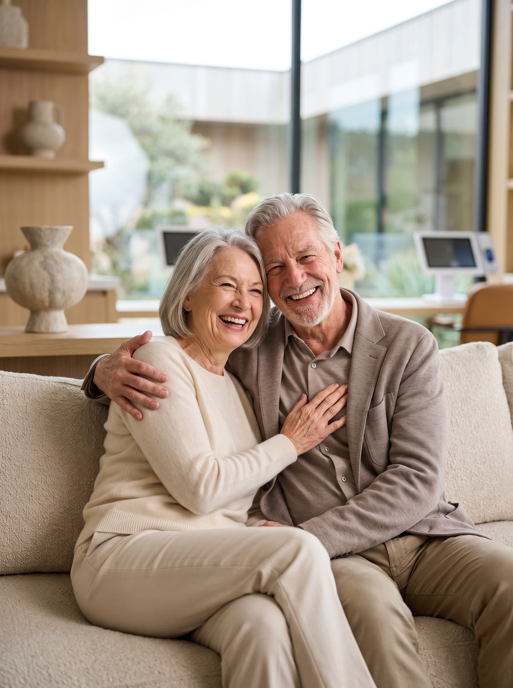 Pareja adulta disfrutando de una vida saludable